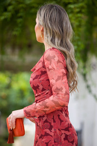 Vestido Estampado Vino | Aldama - Moitte invitada