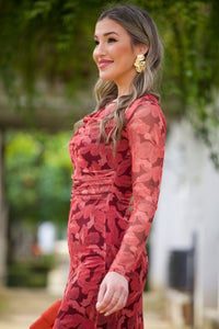 Vestido Estampado Vino | Aldama - Moitte invitada