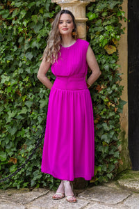 Vestido gasa buganvilla| Volga - Moitte invitada
