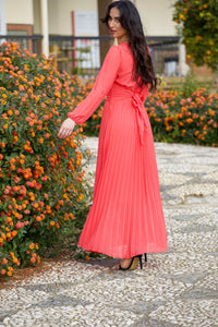 Vestido gasa coral| Urania - Moitte invitada