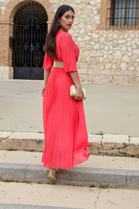 Vestido gasa coral| Urania - Moitte invitada