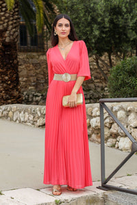 Vestido gasa coral| Urania - Moitte invitada