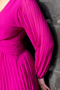 Vestido gasa fucsia| Urania - Moitte invitada