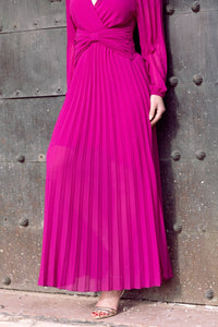 Vestido gasa fucsia| Urania - Moitte invitada