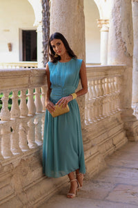 Vestido gasa menta| Volga - Moitte invitada