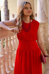 Vestido gasa rojo| Volga - Moitte invitada