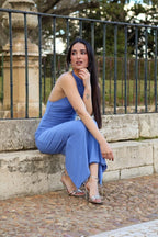 Vestido halter azul | Eira - MOITTE