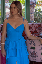 Vestido largo azul| Feria - MOITTE