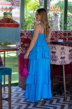 Vestido largo azul| Feria - MOITTE
