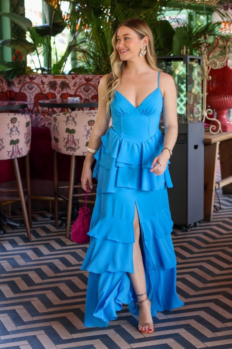 Vestido largo azul| Feria - MOITTE