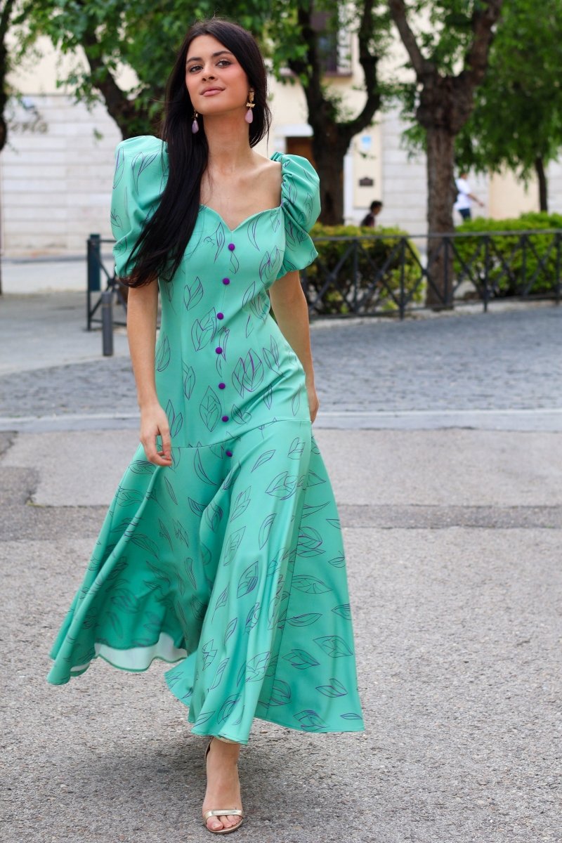 Vestido largo turquesa| Stefani - MOITTE