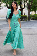 Vestido largo turquesa| Stefani - MOITTE
