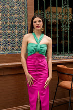Vestido midi bicolor | Zinnia - MOITTE