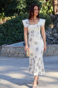 Vestido midi blanco| Dunia - MOITTE