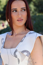 Vestido midi blanco| Dunia - MOITTE