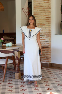 Vestido midi blanco| Zaza - Moitte invitada