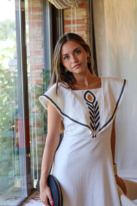Vestido midi blanco| Zaza - Moitte invitada