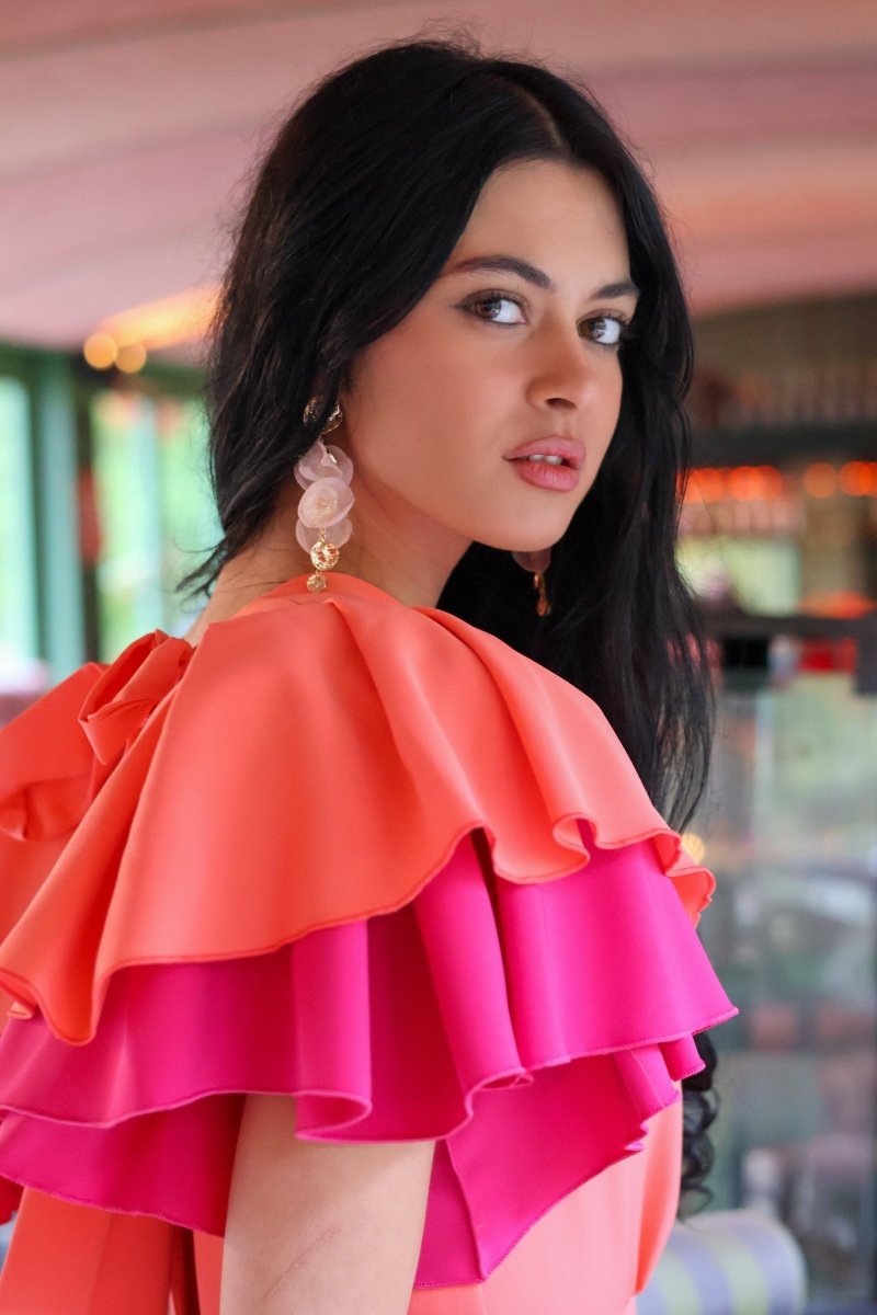 Vestido midi coral| Malena - MOITTE