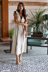 Vestido midi crema| Baracoa - Moitte invitada