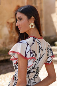 Vestido midi crema| Portoles - Moitte invitada