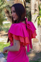 Vestido midi fucsia| Malena - MOITTE