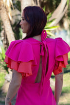 Vestido midi fucsia| Malena - MOITTE