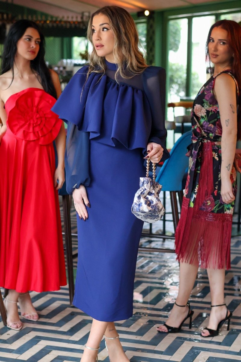 Vestido midi marino| Lola - MOITTE