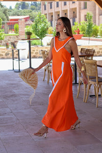 Vestido midi marrón | Daca - Moitte invitada