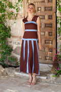 Vestido midi marrón | Fina - MOITTE