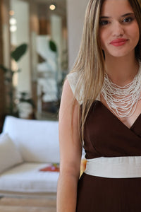 Vestido midi marrón | Kabul - Moitte invitada