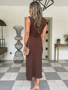 Vestido Midi Marron |Lina - Moitte invitada