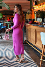 Vestido midi púrpura | Venecia - MOITTE
