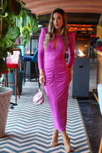 Vestido midi púrpura | Venecia - MOITTE