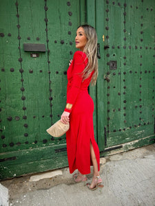 Vestido Midi Rojo | Ellie - Moitte invitada