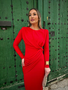 Vestido Midi Rojo | Ellie - Moitte invitada