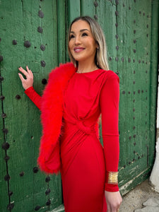 Vestido Midi Rojo | Ellie - Moitte invitada