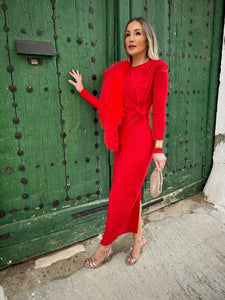 Vestido Midi Rojo | Ellie - Moitte invitada