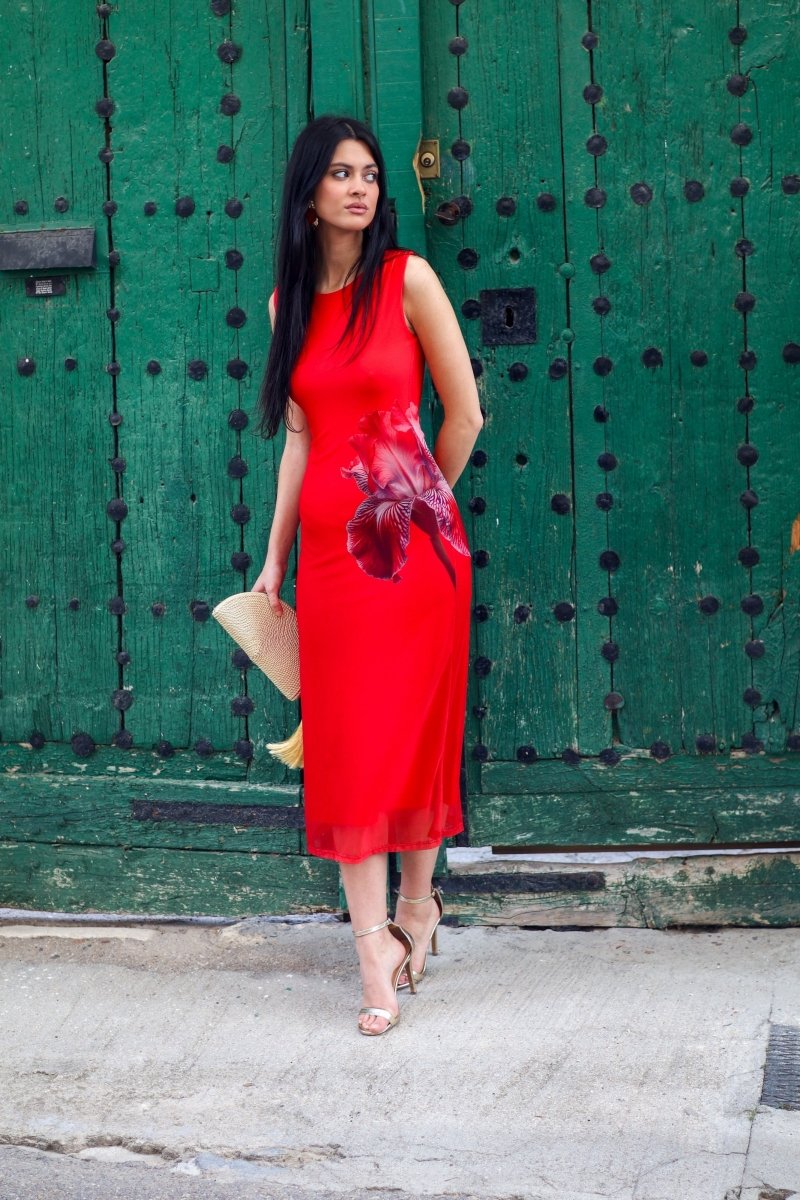 Vestido midi rojo| Lotto - MOITTE