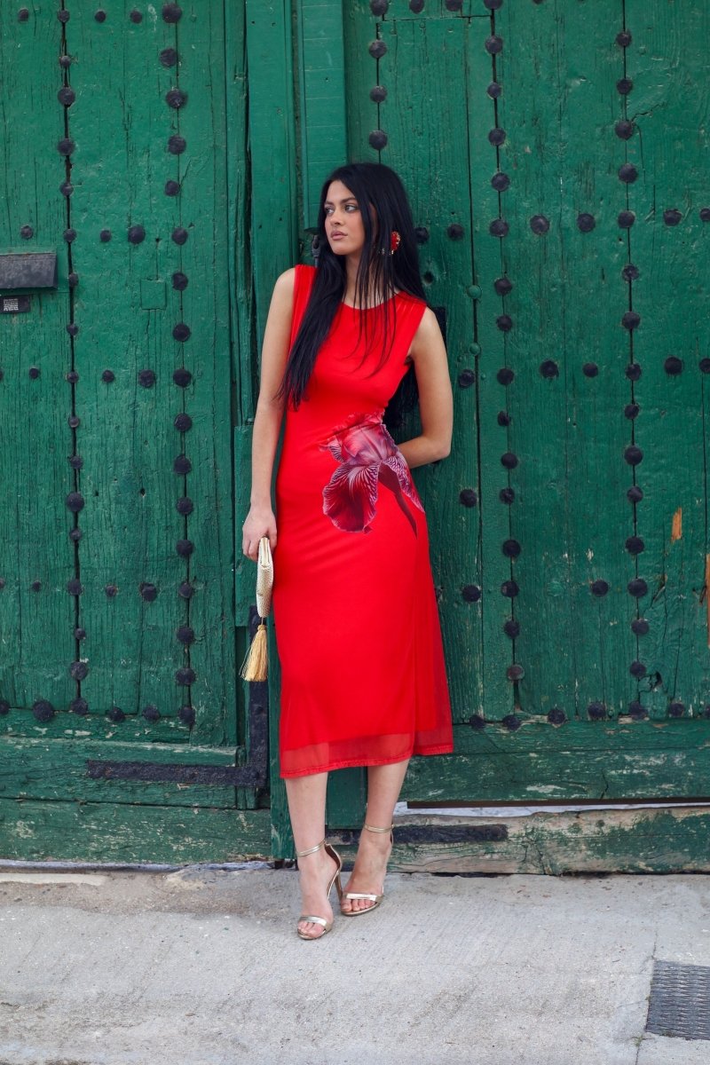 Vestido midi rojo| Lotto - MOITTE