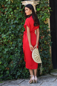 Vestido midi rojo| Luz - Moitte invitada