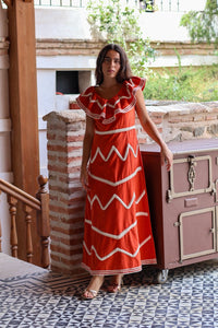 Vestido midi teja| México - Moitte invitada
