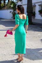 Vestido midi verde| Bahía - MOITTE