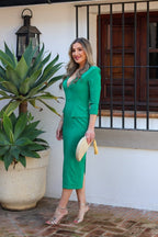 Vestido midi verde| Cayetana - MOITTE