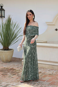Vestido midi verde| Enora - Moitte invitada