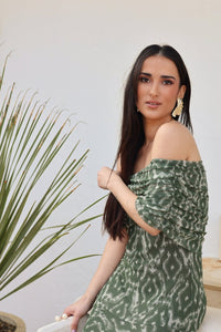 Vestido midi verde| Enora - Moitte invitada