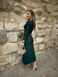 Vestido Midi Verde | Eva - Moitte invitada