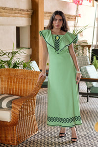 Vestido midi verde| Zaza - Moitte invitada