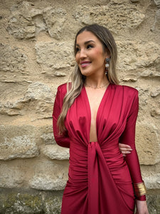 Vestido Midi Vino| Alana - Moitte invitada