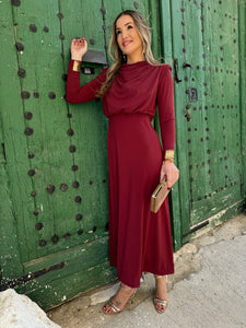 Vestido Midi Vino |Bonaire - Moitte invitada