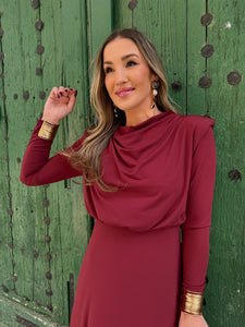 Vestido Midi Vino |Bonaire - Moitte invitada